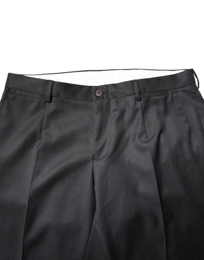 Dolce & Gabbana Dark Gray Wool Single Breasted 2 Piece Suit