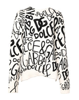 Dolce & Gabbana Pull Femme Imprimé Logo Noir et Blanc