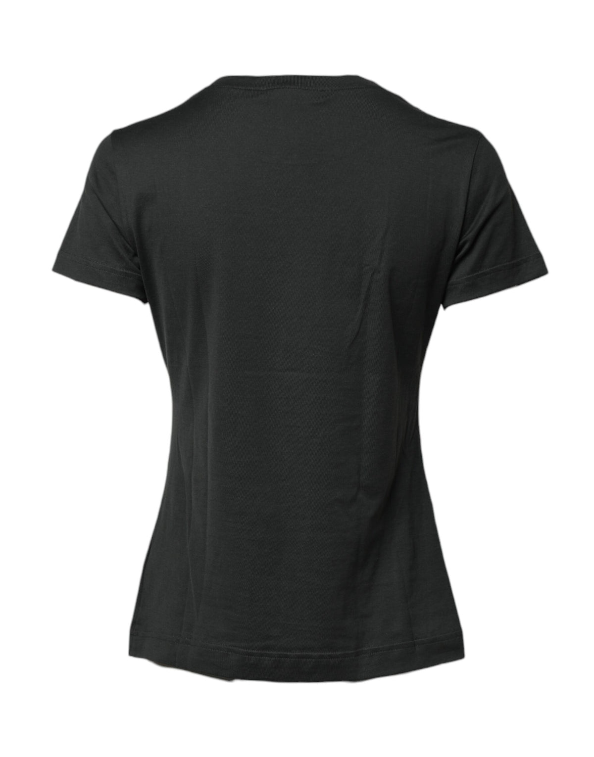 Dolce & Gabbana T-shirt Noir en Coton à Col Rond et Manches Courtes