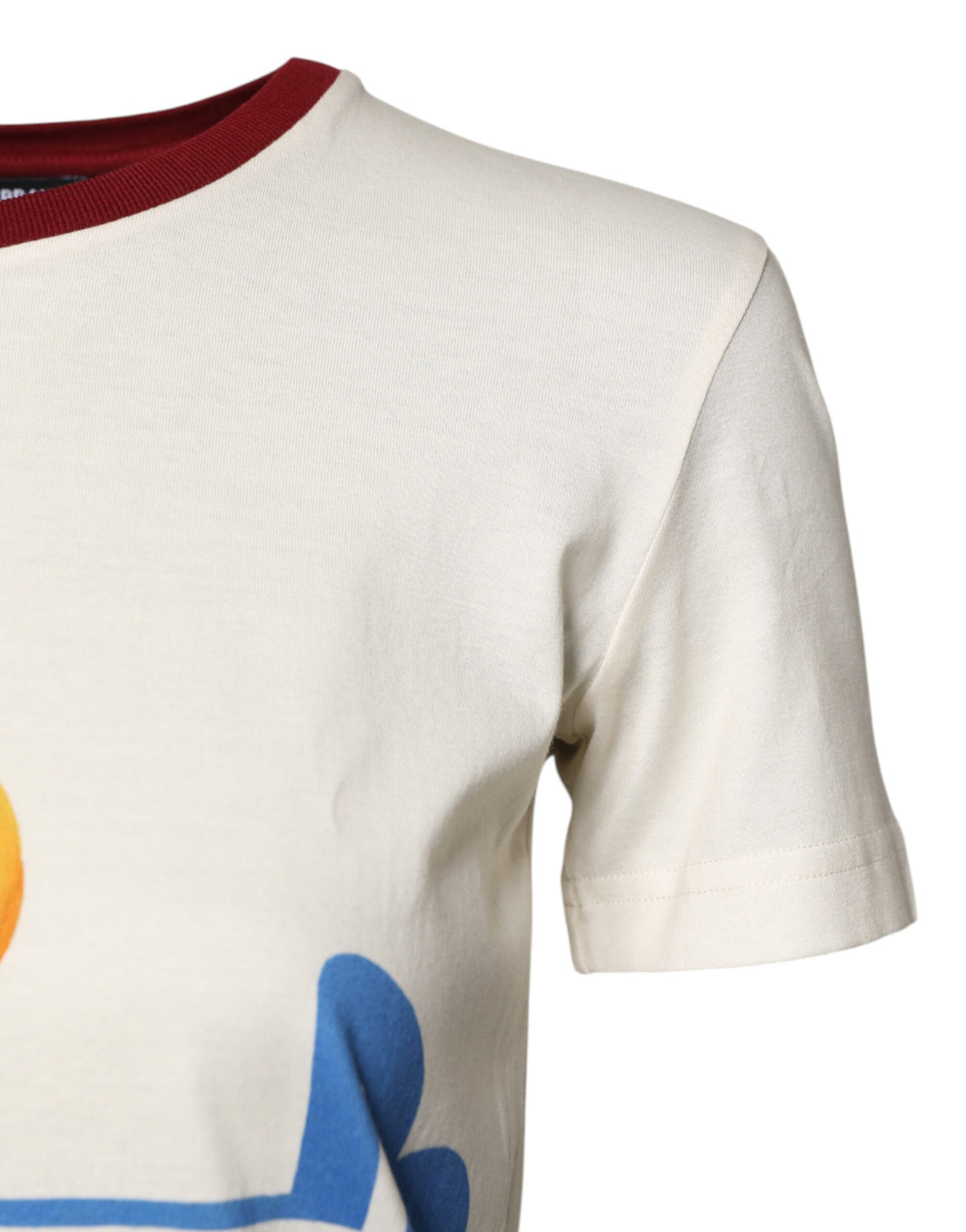 Dolce & Gabbana T-shirt Femme Blanc en Coton Imprimé à Manches Courtes