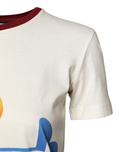 T-shirt à manches courtes en coton blanc imprimé Dolce & Gabbana