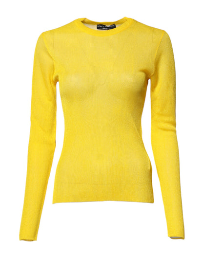 Pull en polyester jaune pour femme de Dolce & Gabbana