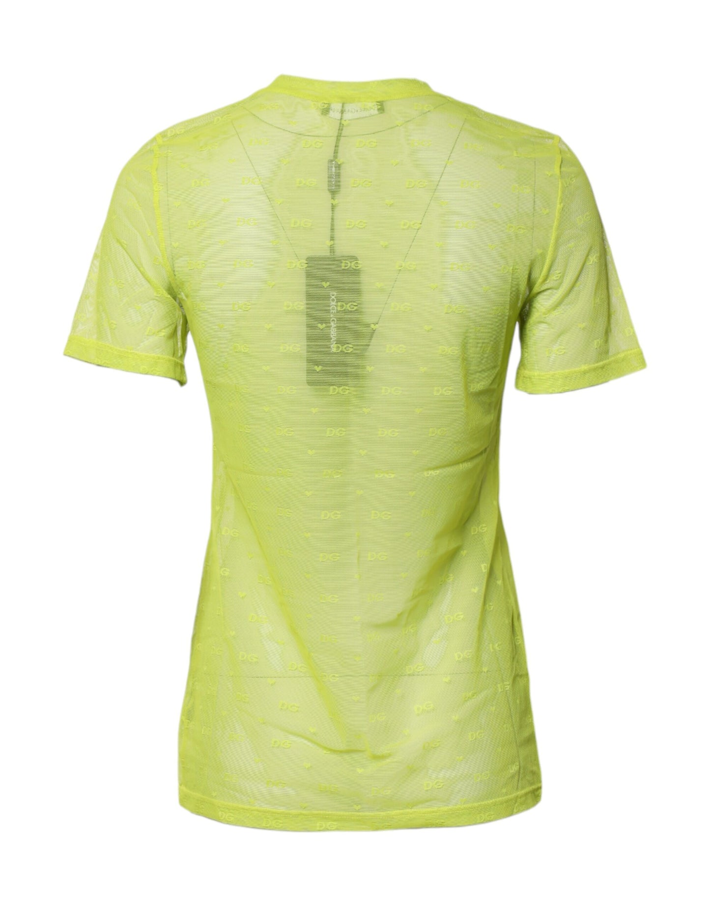 Dolce & Gabbana groen nylon doorschijnend dames topje met korte mouwen