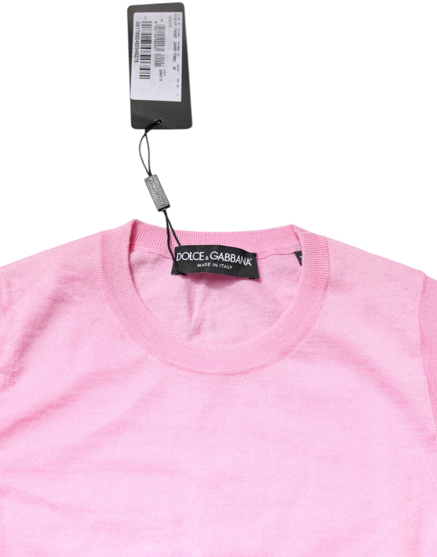 Débardeur rose en cachemire à col rond et sans manches de Dolce & Gabbana