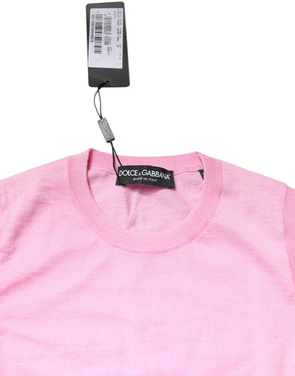 Débardeur rose en cachemire à col rond et sans manches de Dolce & Gabbana