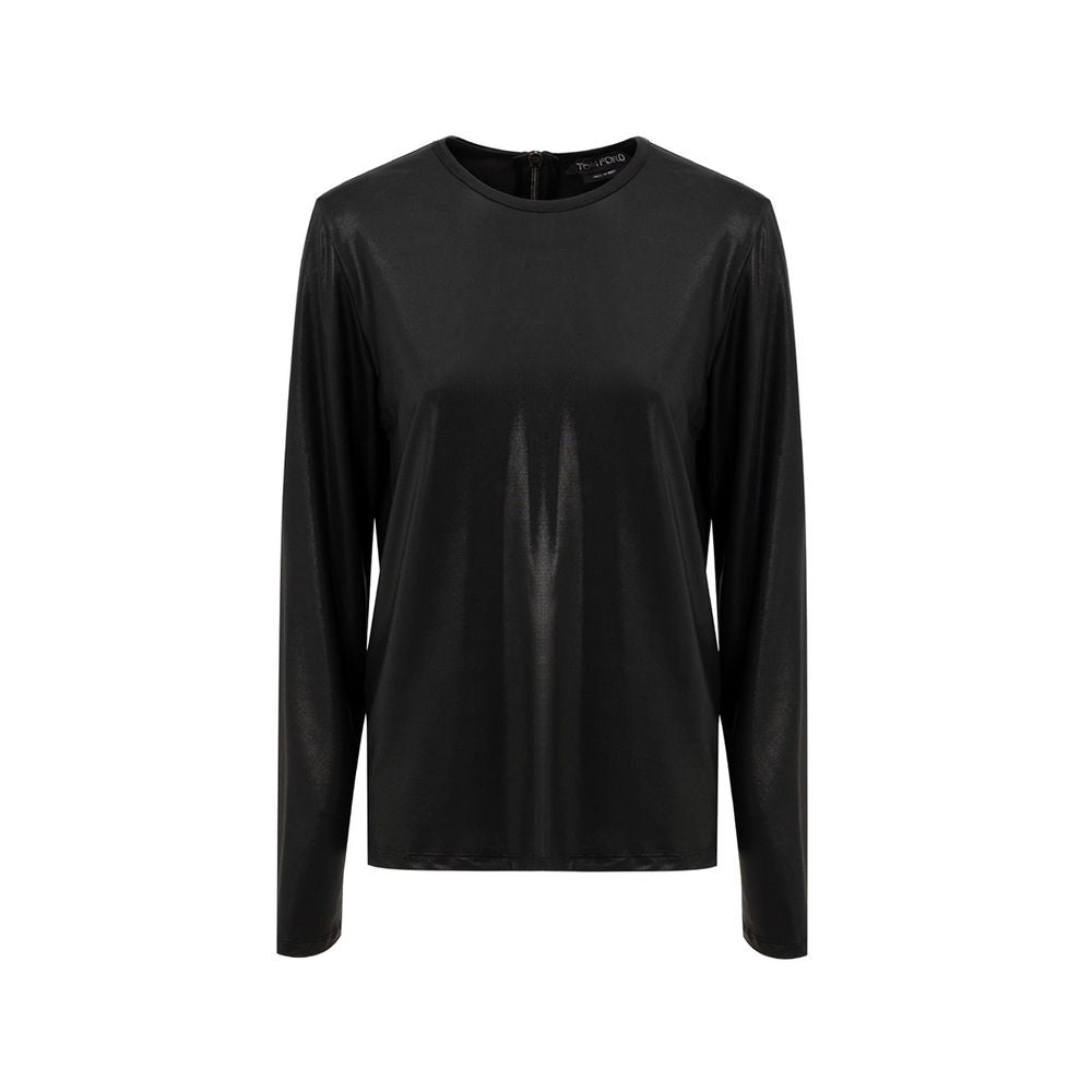 Tom Ford Black Viscose Long Sleeve Sweater - Élégant et Polyvalent