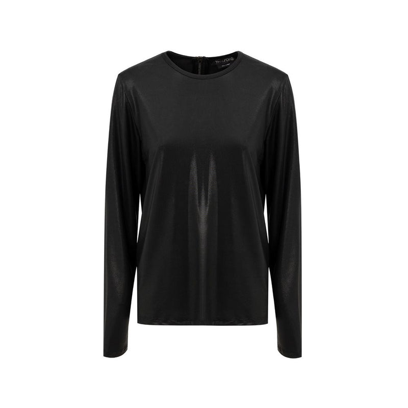 Tom Ford Black Viscose Long Sleeve Sweater - Élégant et Polyvalent