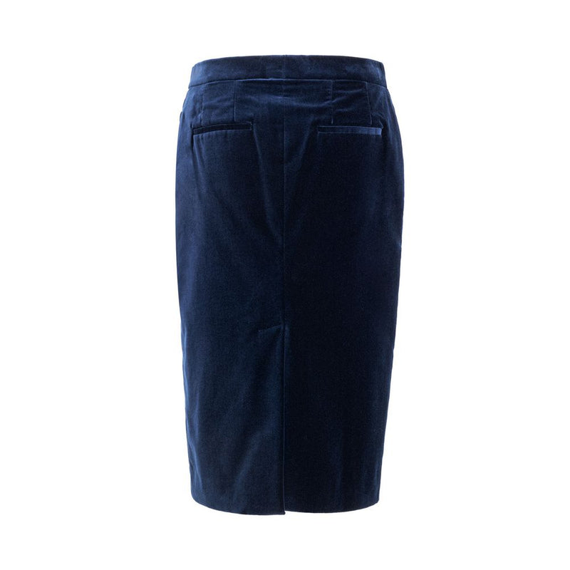 Tom Ford Blue Velvet Midi Skirt - Sophisticated Elegance