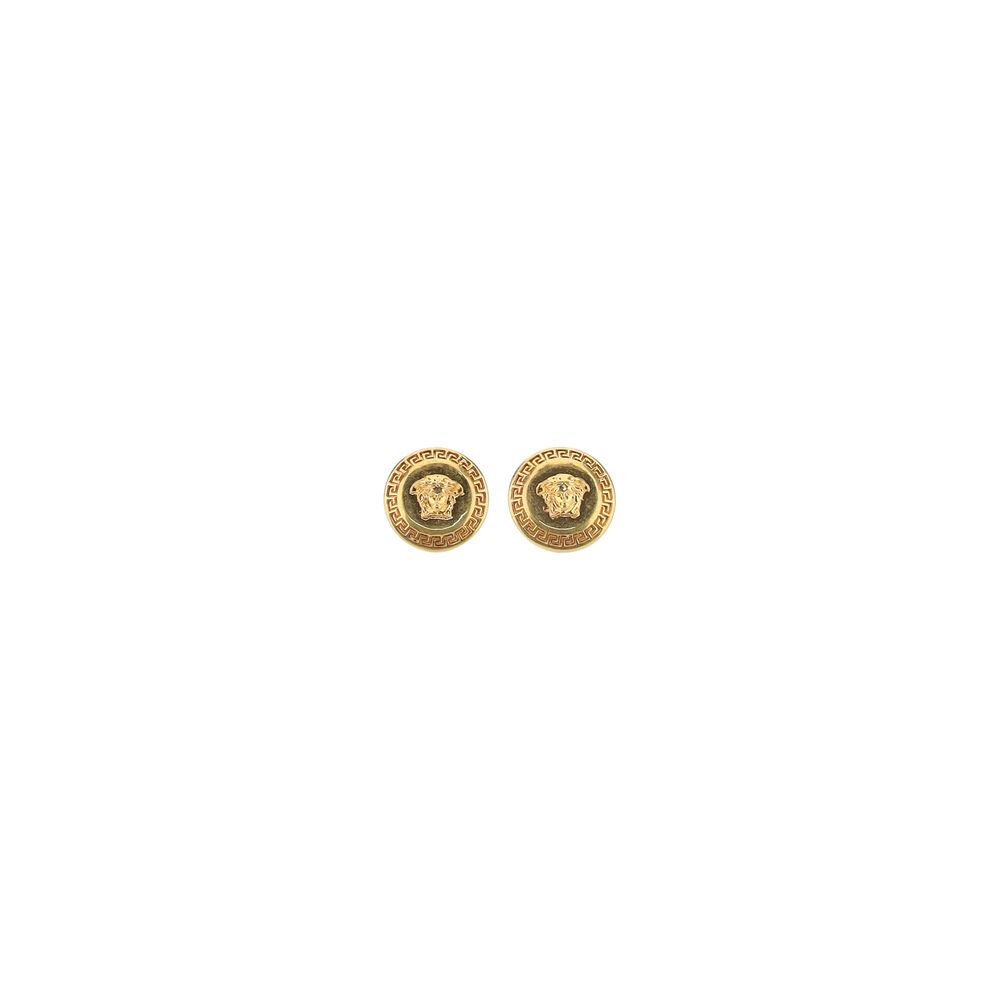 Boucles d'oreilles Versace avec tête de Méduse dorée - Accessoire de luxe