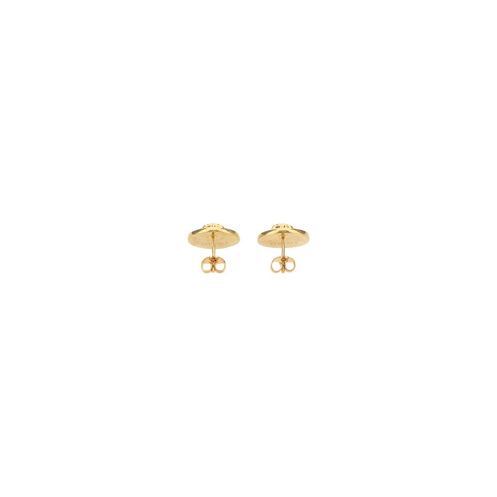Boucles d'oreilles Versace avec tête de Méduse dorée - Accessoire de luxe