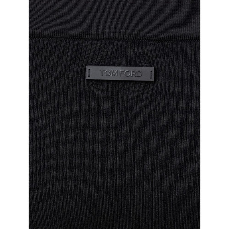 Tom Ford Black Cashmere Midi Skirt - Luxurious Elegance