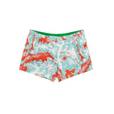 Bottega Veneta White Polyamide Swim Short with Feather Print