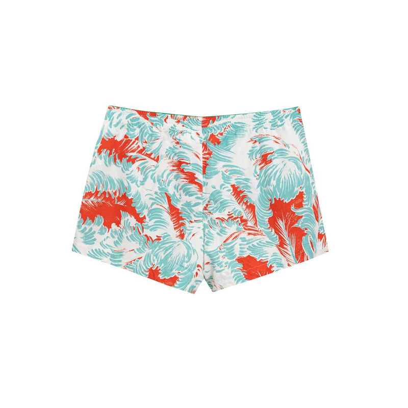 Bottega Veneta White Polyamide Swim Short with Feather Print