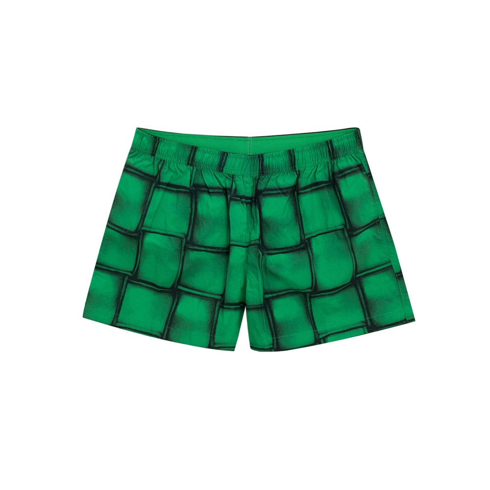 Bottega Veneta Green Polyamide Swim Short with Cassette Print