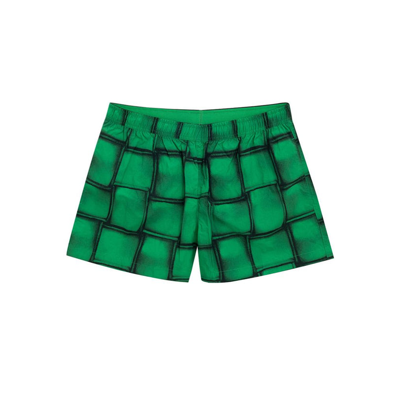 Bottega Veneta Green Polyamide Swim Short with Cassette Print