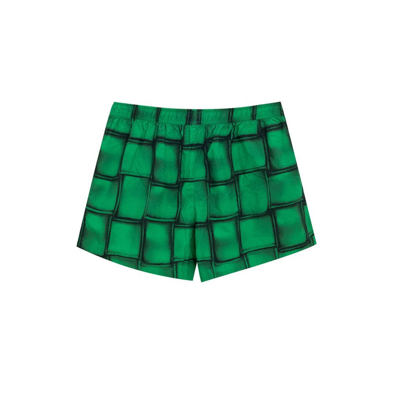 Bottega Veneta Green Polyamide Swim Short with Cassette Print