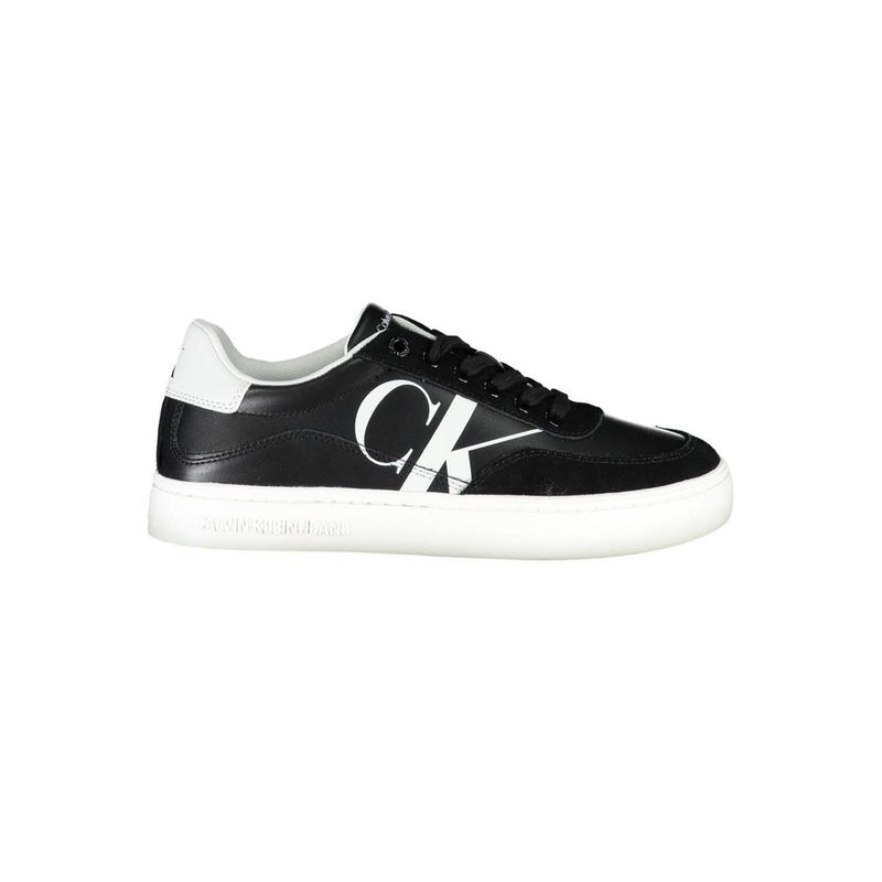 Calvin Klein Sleek Black Lace-Up Sneakers with Contrast Details