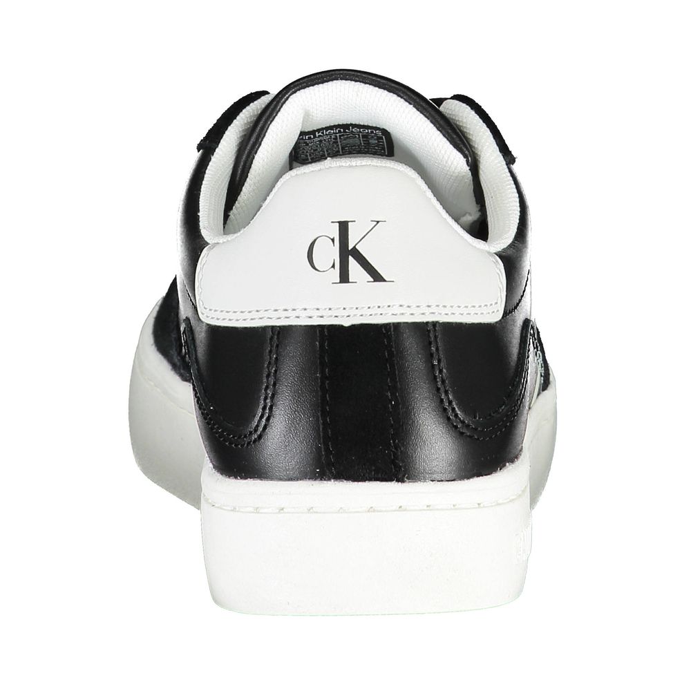 Calvin Klein Sleek Black Lace-Up Sneakers with Contrast Details