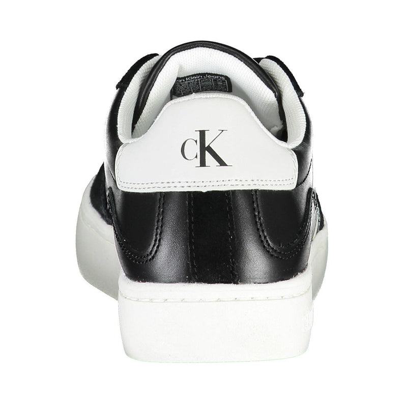 Calvin Klein Sleek Black Lace-Up Sneakers with Contrast Details