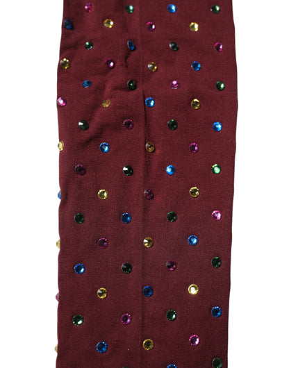 Dolce & Gabbana paarse nylon panty met kristallen versieringen