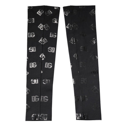 Dolce & Gabbana Zwarte DG Logo Monogram Wollen Stretch Arm Mouwen