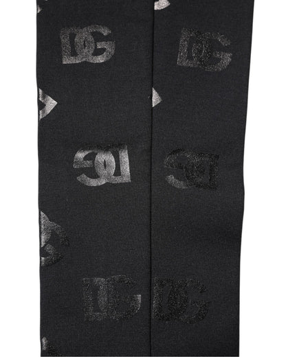 Dolce & Gabbana Zwarte DG Logo Monogram Wollen Stretch Arm Mouwen