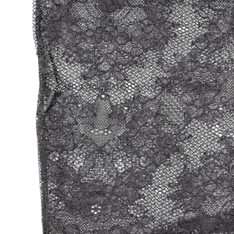 Dolce & Gabbana Black Floral Lace Cotton Stretch Stockings