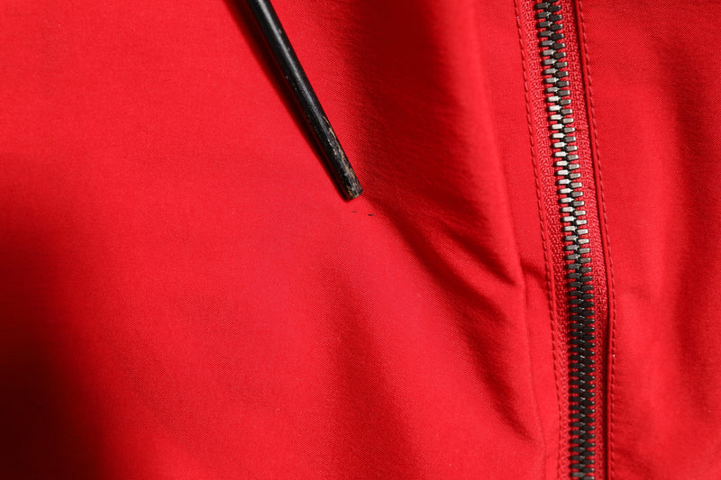 Veste coupe-vent à fermeture éclair intégrale en nylon rouge et blanc de Dolce & Gabbana