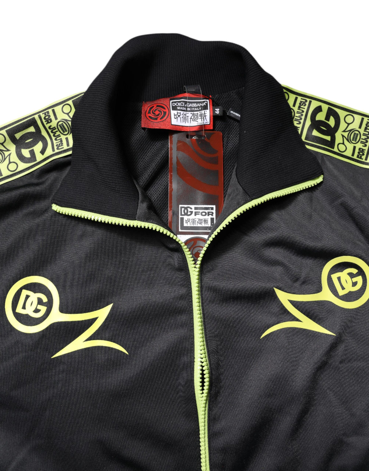 Bomber à col montant zippé noir avec logo Dolce & Gabbana