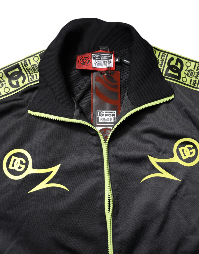 Bomber à col montant zippé noir avec logo Dolce & Gabbana