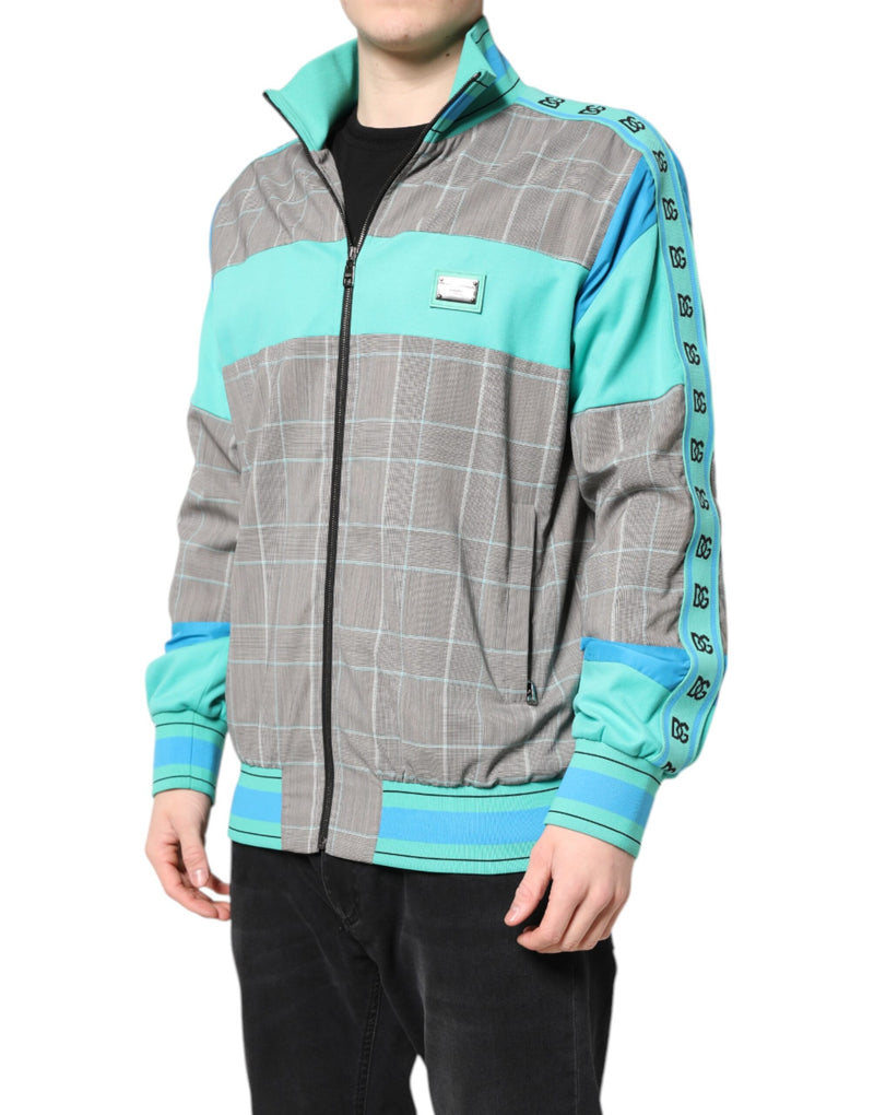 Veste coupe-vent à fermeture éclair et imprimé écossais multicolore de Dolce & Gabbana