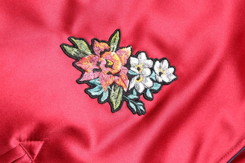 Bomber Jacket à Fermeture Éclair pour Homme Dolce & Gabbana Rouge avec Motifs Floraux