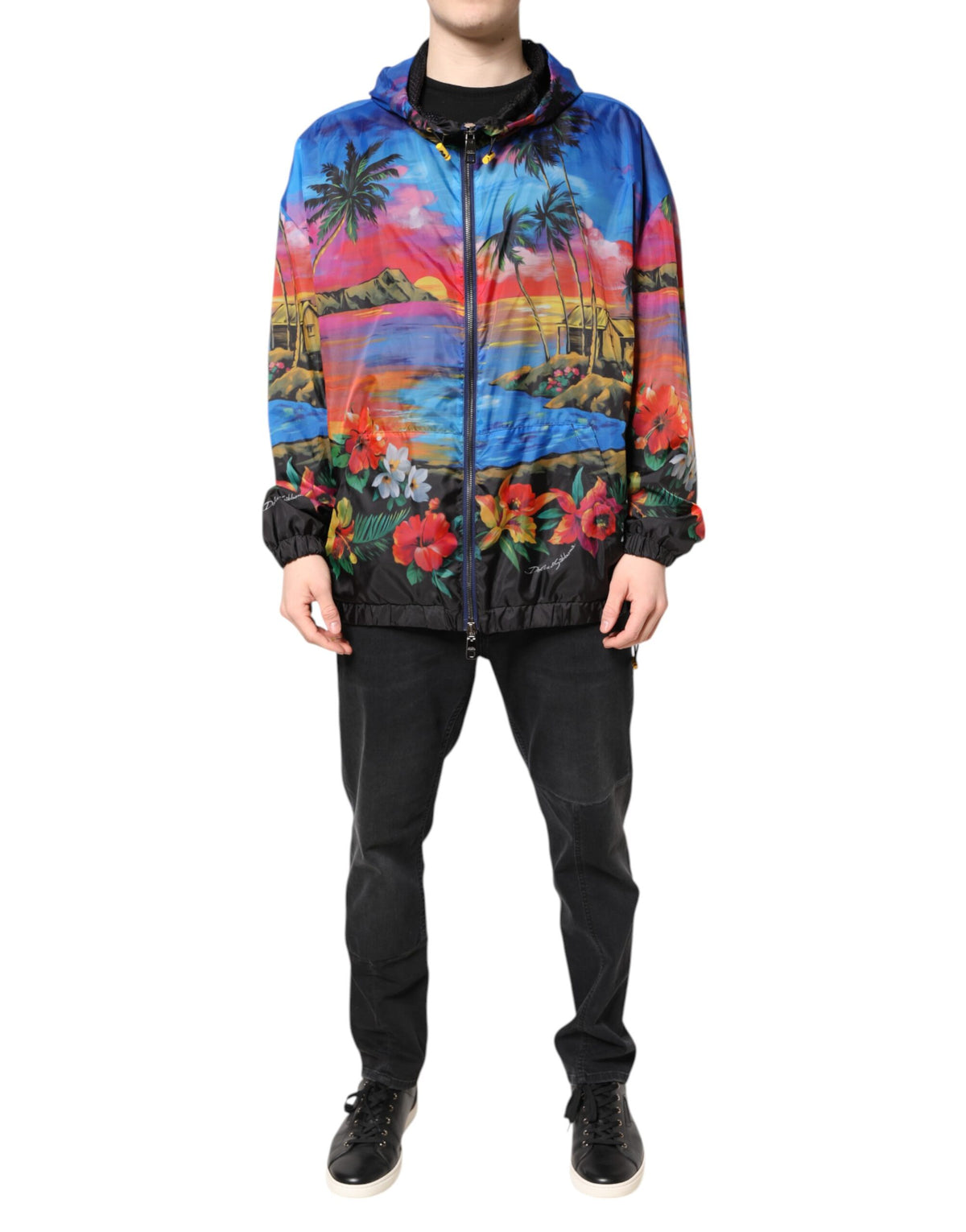 Veste coupe-vent à capuche Dolce & Gabbana à imprimé multicolore