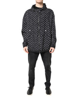 Veste coupe-vent à capuche Dolce & Gabbana avec imprimé cœur noir