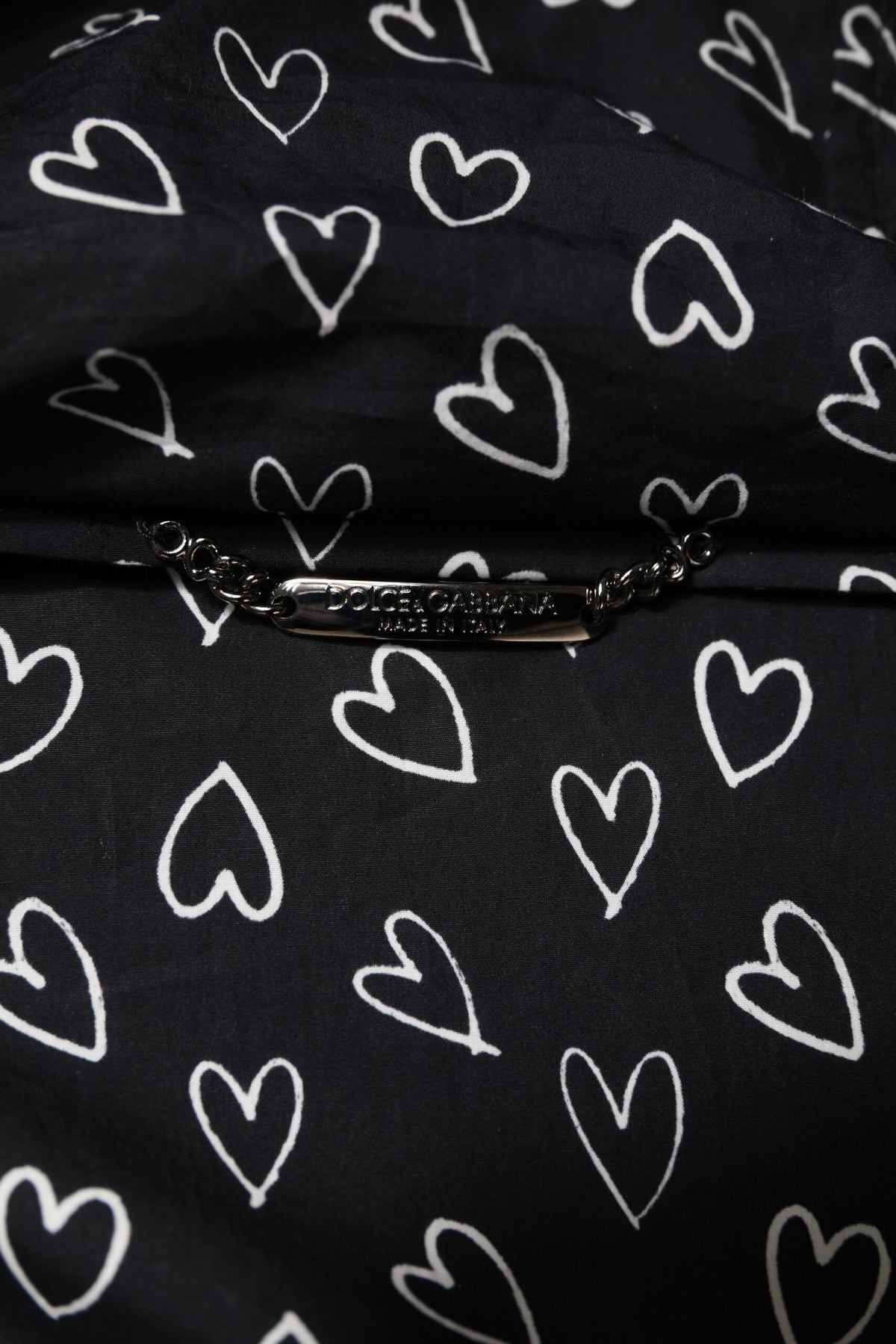 Veste coupe-vent à capuche Dolce & Gabbana avec imprimé cœur noir