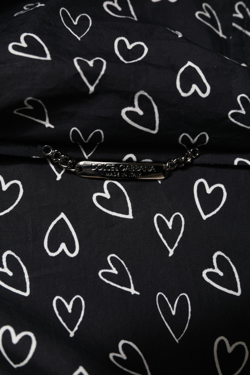 Veste coupe-vent à capuche Dolce & Gabbana avec imprimé cœur noir