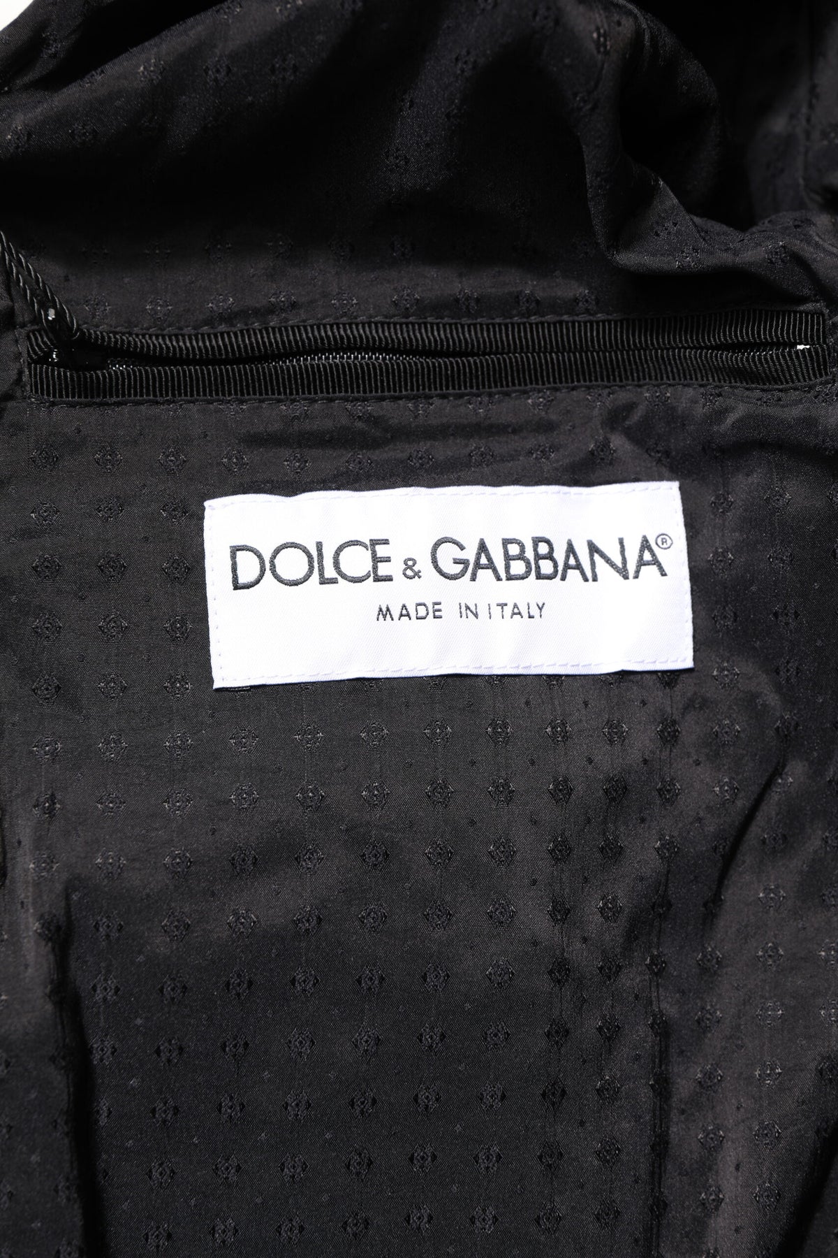 Veste motard en cuir d'agneau noir à fermeture éclair intégrale de Dolce & Gabbana