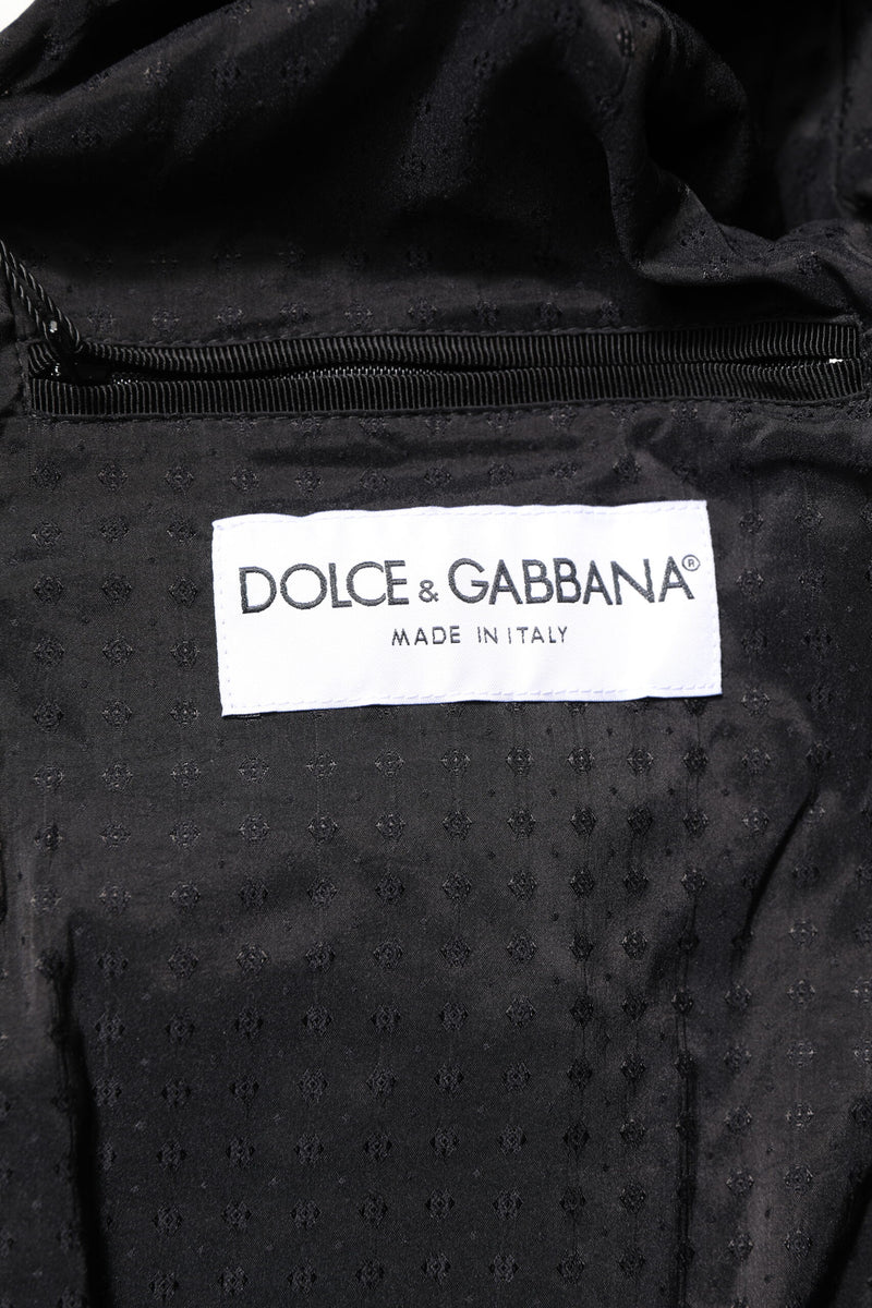 Veste motard en cuir d'agneau noir à fermeture éclair intégrale de Dolce & Gabbana
