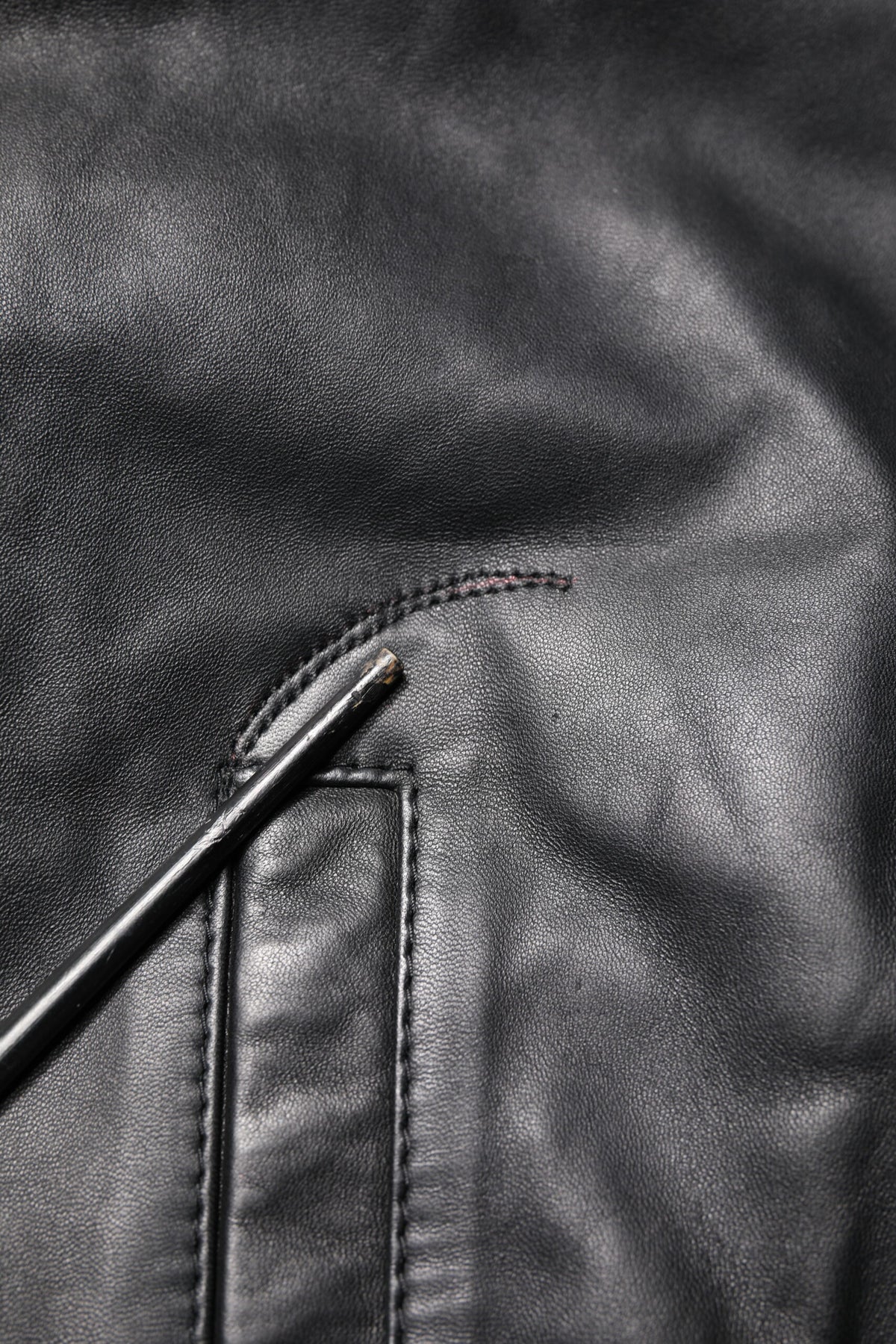 Veste motard en cuir d'agneau noir à fermeture éclair intégrale de Dolce & Gabbana