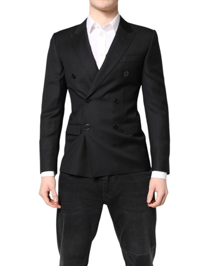 Dolce & Gabbana, veste-blazer noire MARTINI à double boutonnage