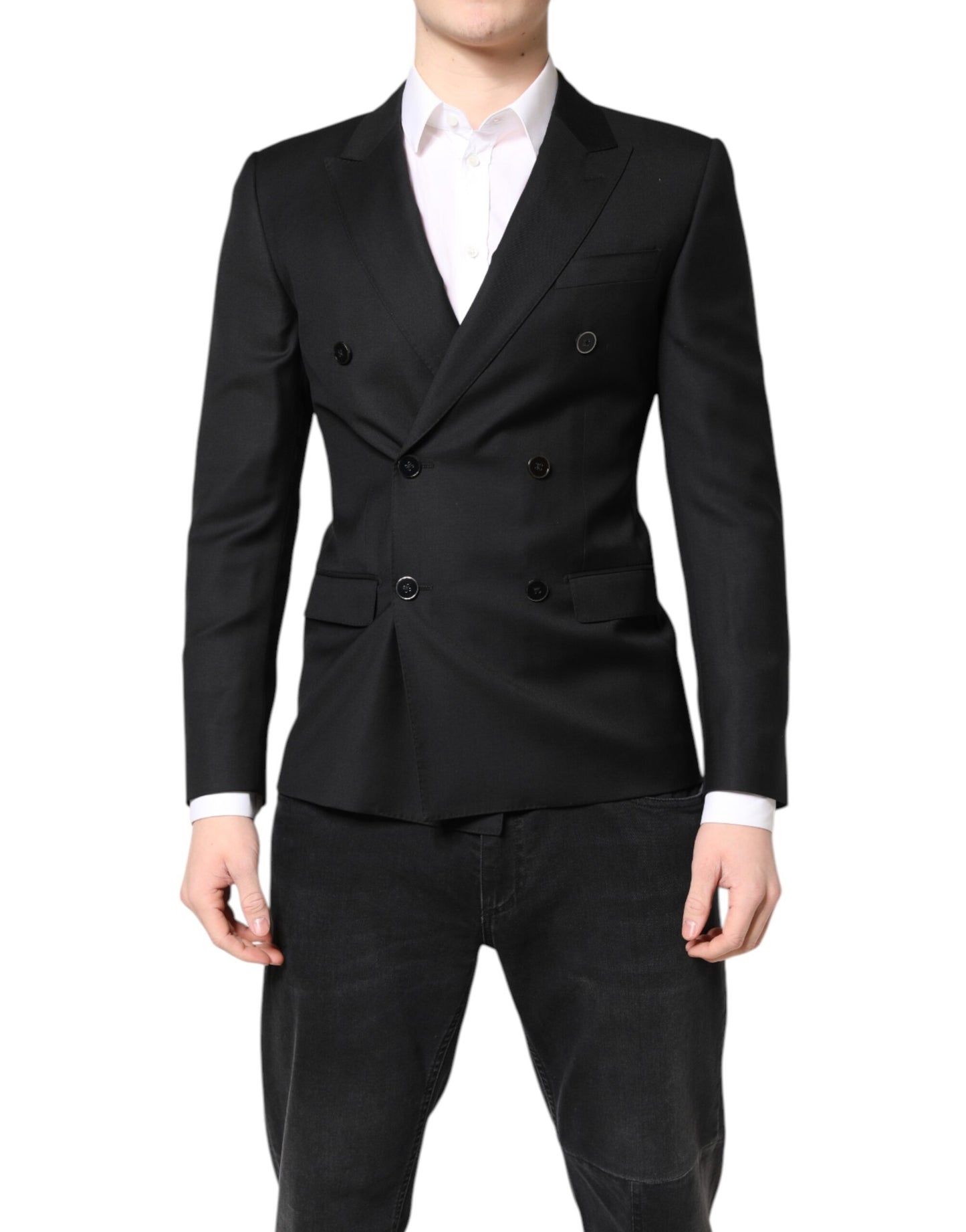 Dolce & Gabbana, veste-blazer noire MARTINI à double boutonnage
