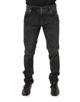 Jeans skinny en coton délavé gris de Dolce &amp; Gabbana