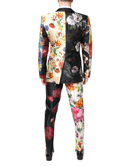 Dolce & Gabbana Multicolor Floral SICILIA Silk 3 Piece Suit