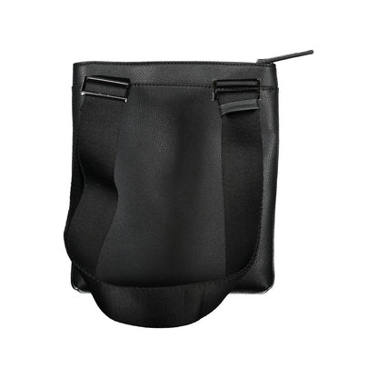 Calvin Klein Elegante Zwarte Schoudertas met Contrasterende Details