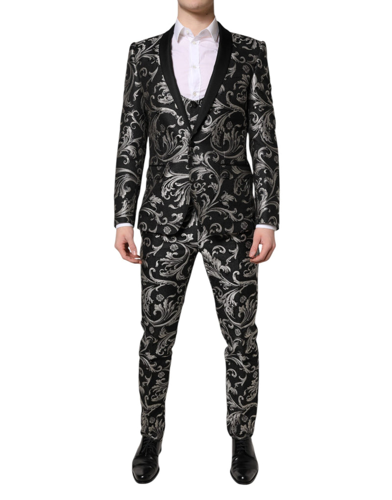 Dolce & Gabbana MARTINI Costume 3 Pièces Noir et Gris