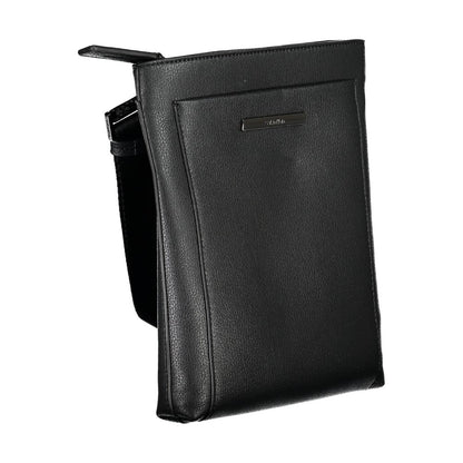 Calvin Klein Elegante Zwarte Schoudertas met Contrasterende Details