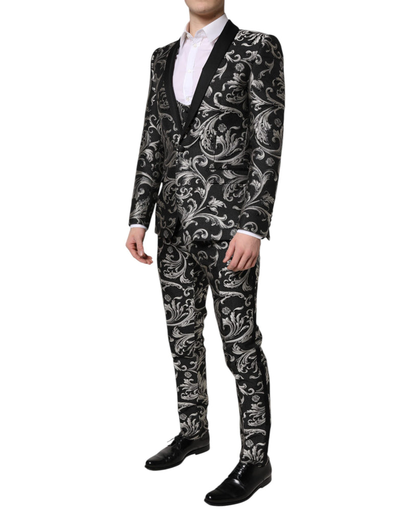 Dolce & Gabbana MARTINI Costume 3 Pièces Noir et Gris