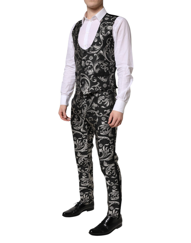 Dolce & Gabbana MARTINI Costume 3 Pièces Noir et Gris