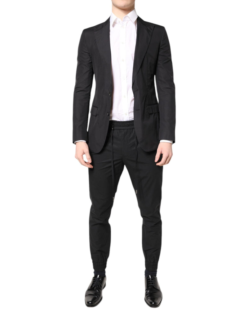 Dolce & Gabbana TAORMINA Black Cotton Formal 2 Piece Suit
