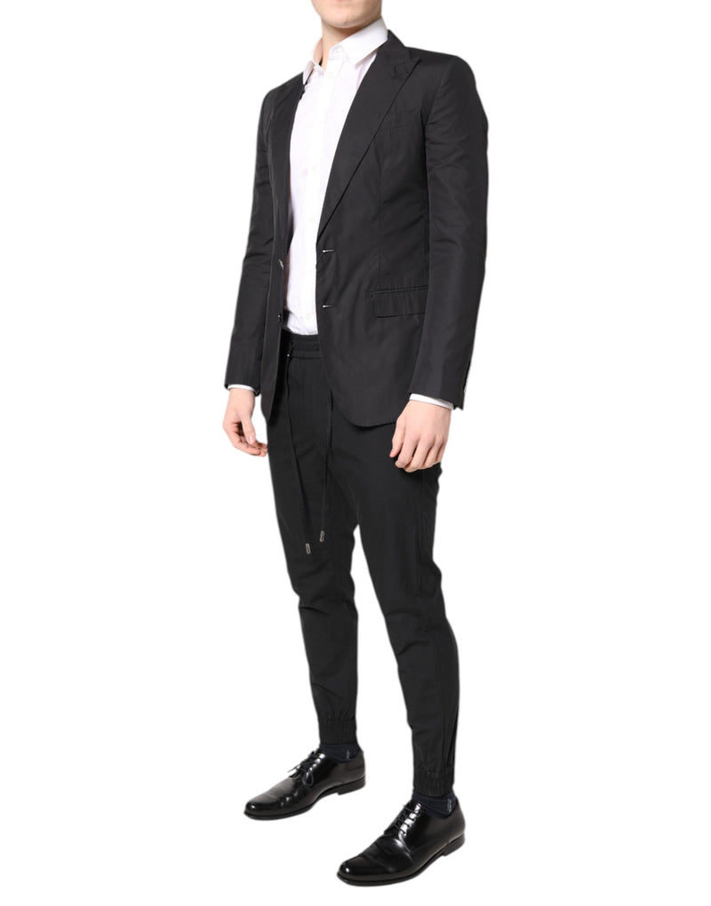 Dolce & Gabbana TAORMINA Black Cotton Formal 2 Piece Suit